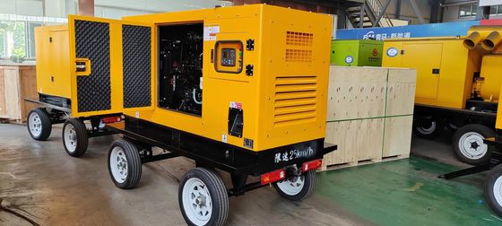 30KW Kangmingsi Generator Set con ISO9001 Sound Attenuated Enclosure Sistema di raffreddamento dell'acqua Mobile Trailer e Avvio automatico