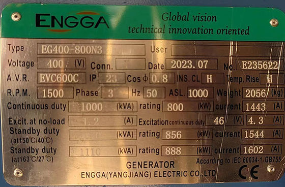 Generatore diesel da 800 kW di Guangxi Yuchai con filtro d'aria e sistema di raffreddamento dell'acqua